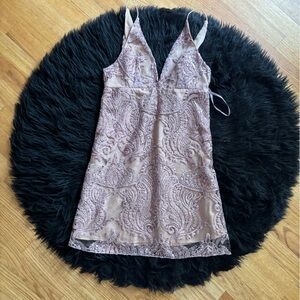 Free People Pink Lace Mini Dress with Pink Sequins
